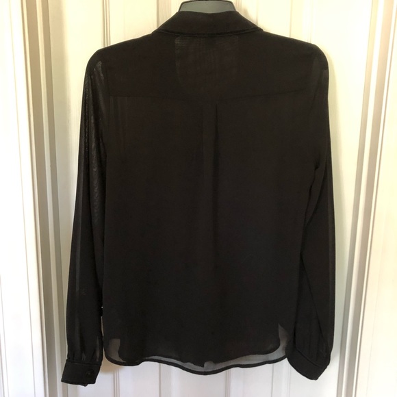 Forever 21 Black Sheer Button Down - Picture 2 of 5